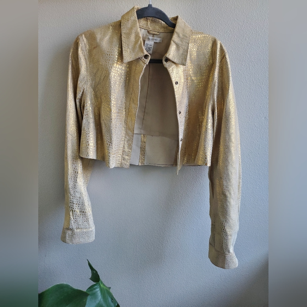 Vintage 100% Suede Co & Eddy Golden Snakeskin Top